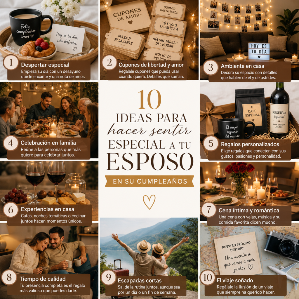 Ideas creativas y emotivas para hacer sentir especial a tu esposo en su cumpleaños