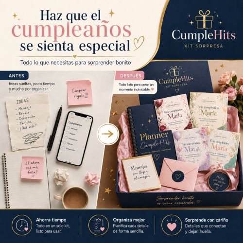 Kit Sorpresa CumpleHits: Organiza una Sorpresa de Cumpleaños Bonita en 24 Horas - Imagen 2